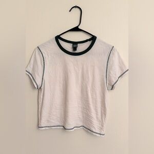 Wild Fable White Ringer Tee T-Shirt Size Small 100% Cotton